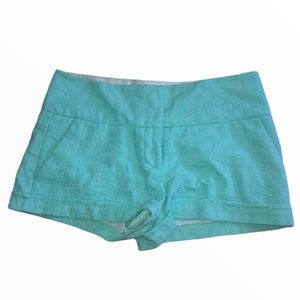 Turquoise eyelet shorts